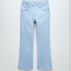 NWT Zara Cropped Flare Jeans - 27 (US 4) - Sky Blue